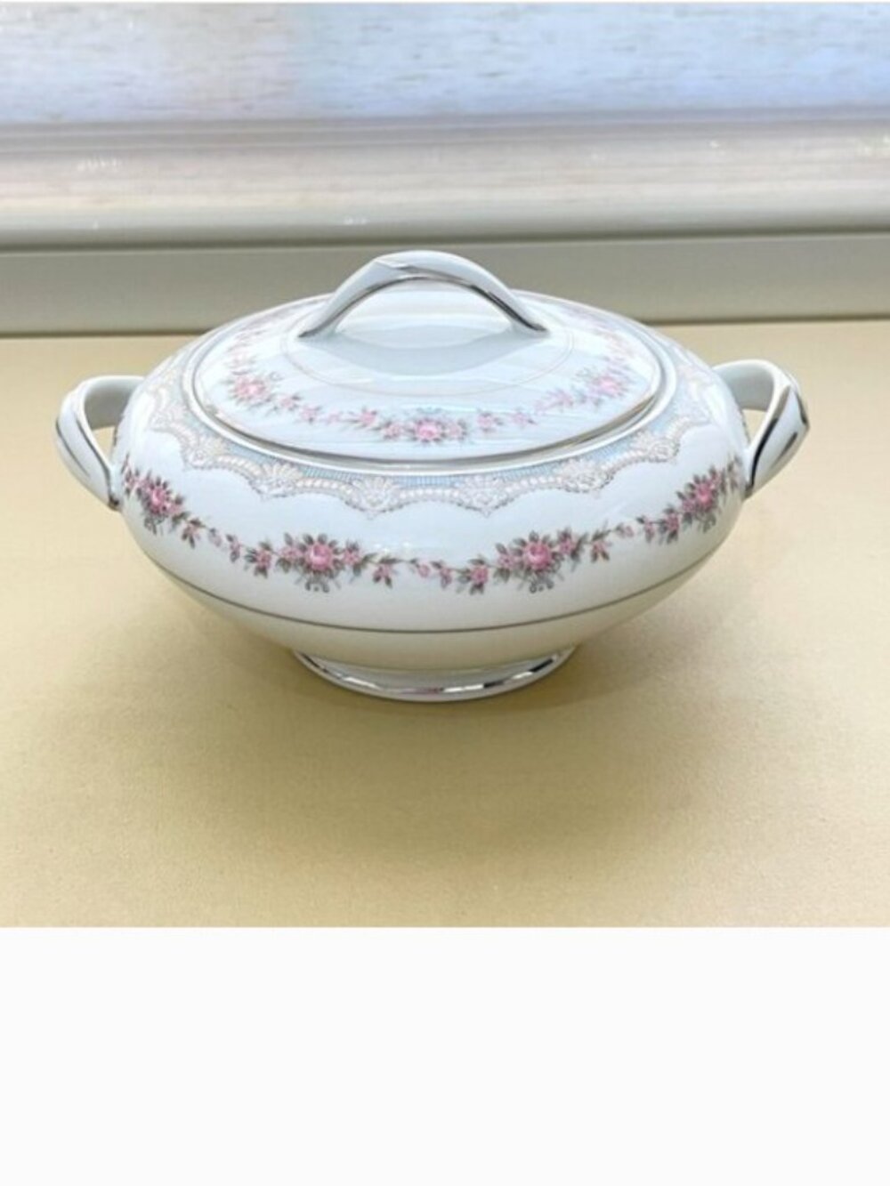Noritake China Glenwood 5770 Sugar Bowl 2 Pc Dish Rose Floral